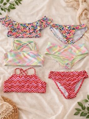 Dolphin Love Sz 14 Lot of 3 Tankini Girls 2 piece Bathing-suit